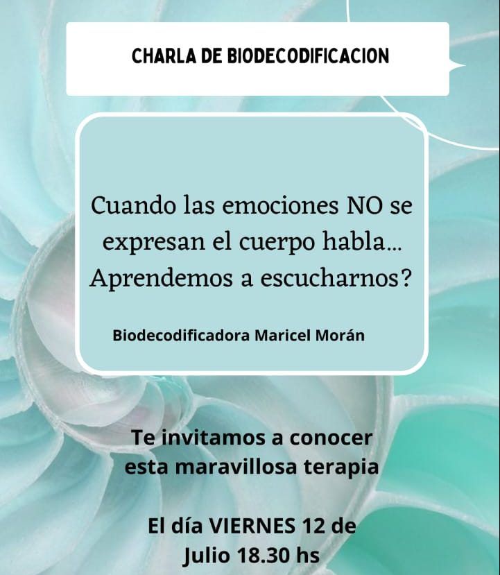 Charla informativa sobre biodecodificación en la Cacuri