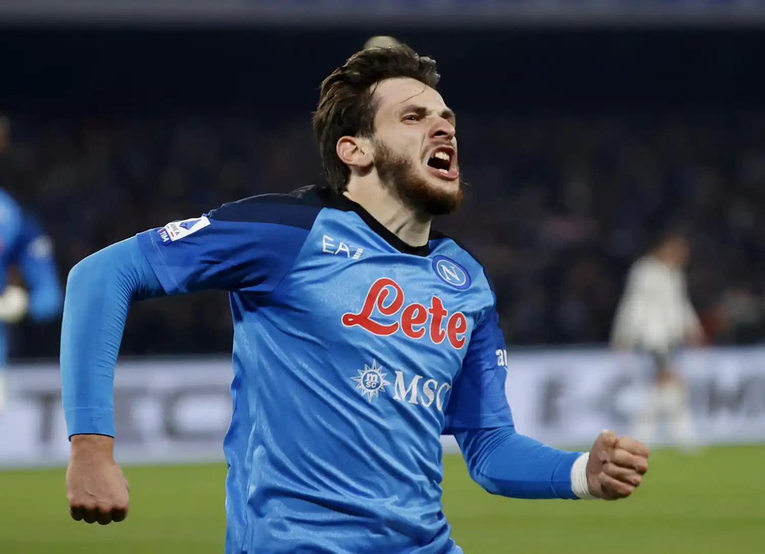 Grito de gol del georgiano Kvaratskhelia.