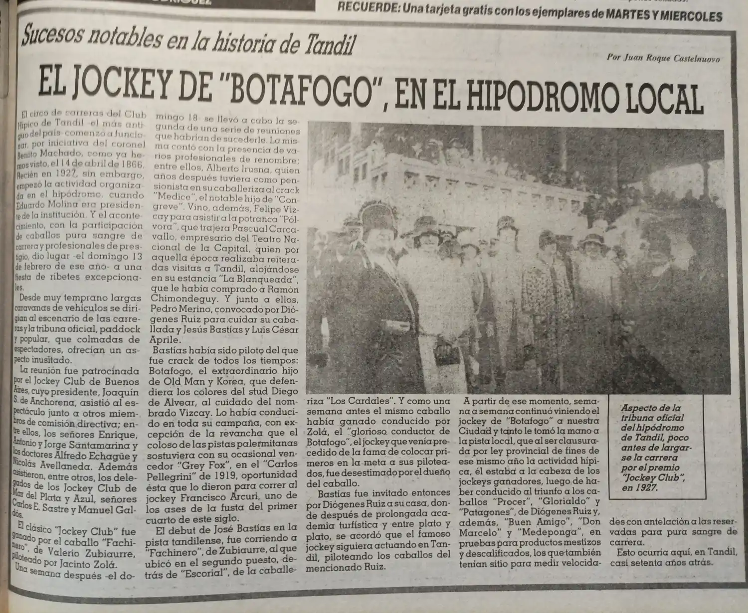 El jockey de “Botafogo”, en el Hipódromo local