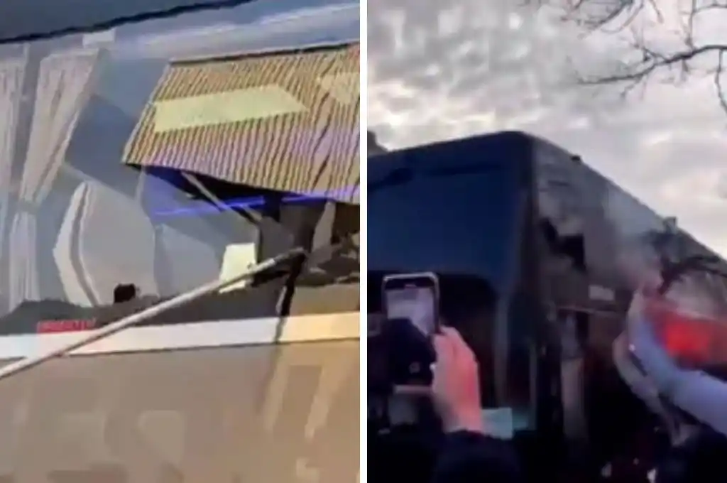 Apedrearon el micro del Real Madrid en la previa del duelo ante el Liverpool