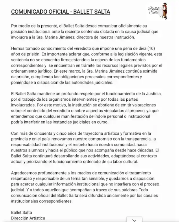 La directora del Ballet Salta y su marido condenados por abuso