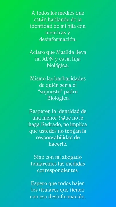 Comunicado de Luli Salazar
