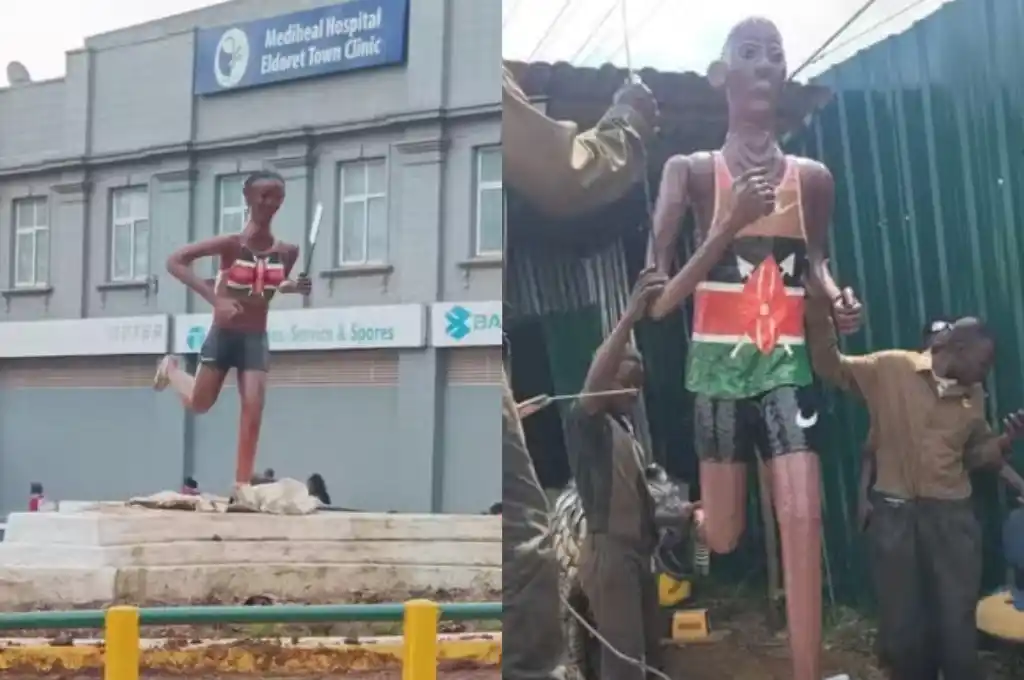 La estatua en honor a Faith Kipyegon fue la especialmente cuestionada.