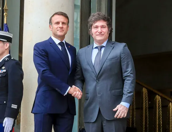 El presidente de la Nación se reúne con el jefe de Estado de Francia en la residencia presidencial