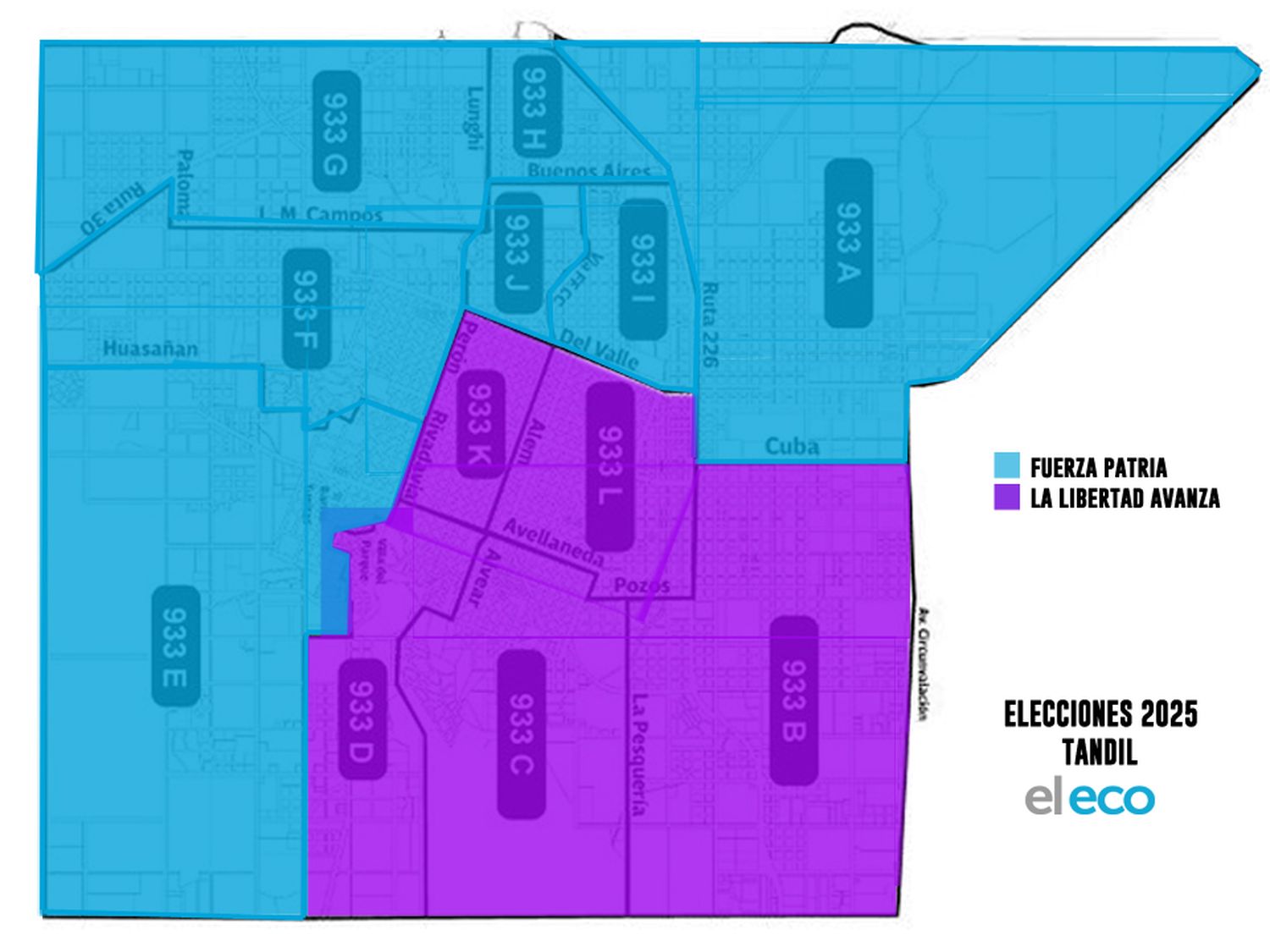 Una ciudad pintada de azul y violeta: así votaron los barrios de Tandil en las elecciones 2025