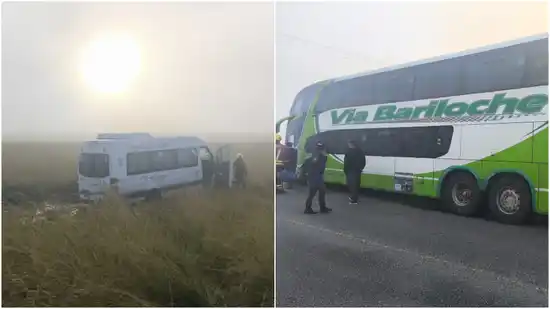 Accidente en Ruta 30: un colectivo y una combi chocaron cerca de Rauch y hay cuatro heridos leves
