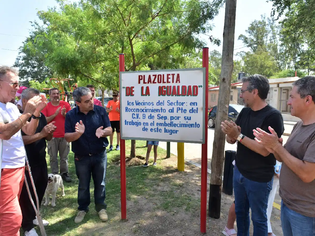 Inauguraron la Plazoleta de la Igualdad en barrio  9 de Septiembre 