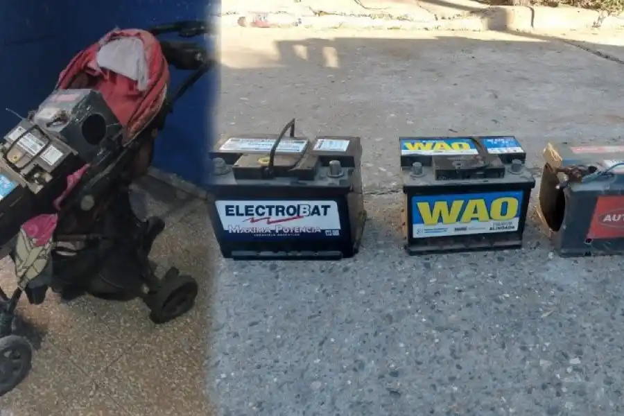 No llevaban a su hijo: trasladaban baterías robadas en un cochecito de bebé