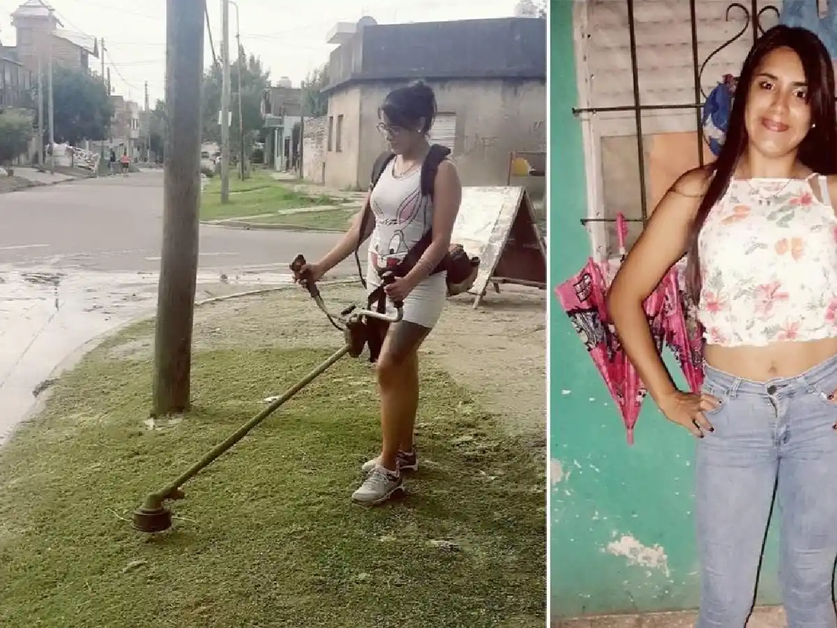 Esta mamá salió a cortar el pasto para poder darle de comer a sus hijos