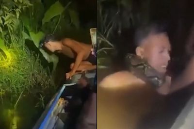 ¡Un gran susto!: estaban pescando, cayó al río, una anaconda lo atacó y sus amigos lograron salvarlo