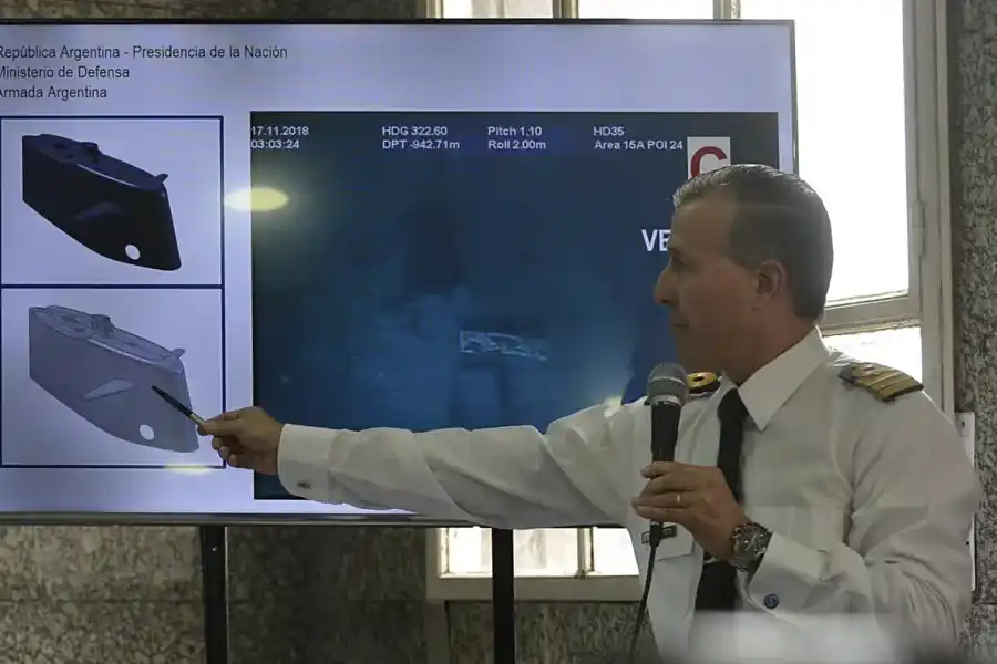 El hallazgo del ARA San Juan fue comunicado por el comodoro marino Enrique Balbi, a cargo del departamento de prensa de la Armada Argentina en ese momento (Gustavo Gavotti)