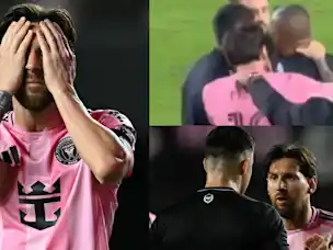 Messi sancionado por agarrar del cuello a un rival en la MLS.