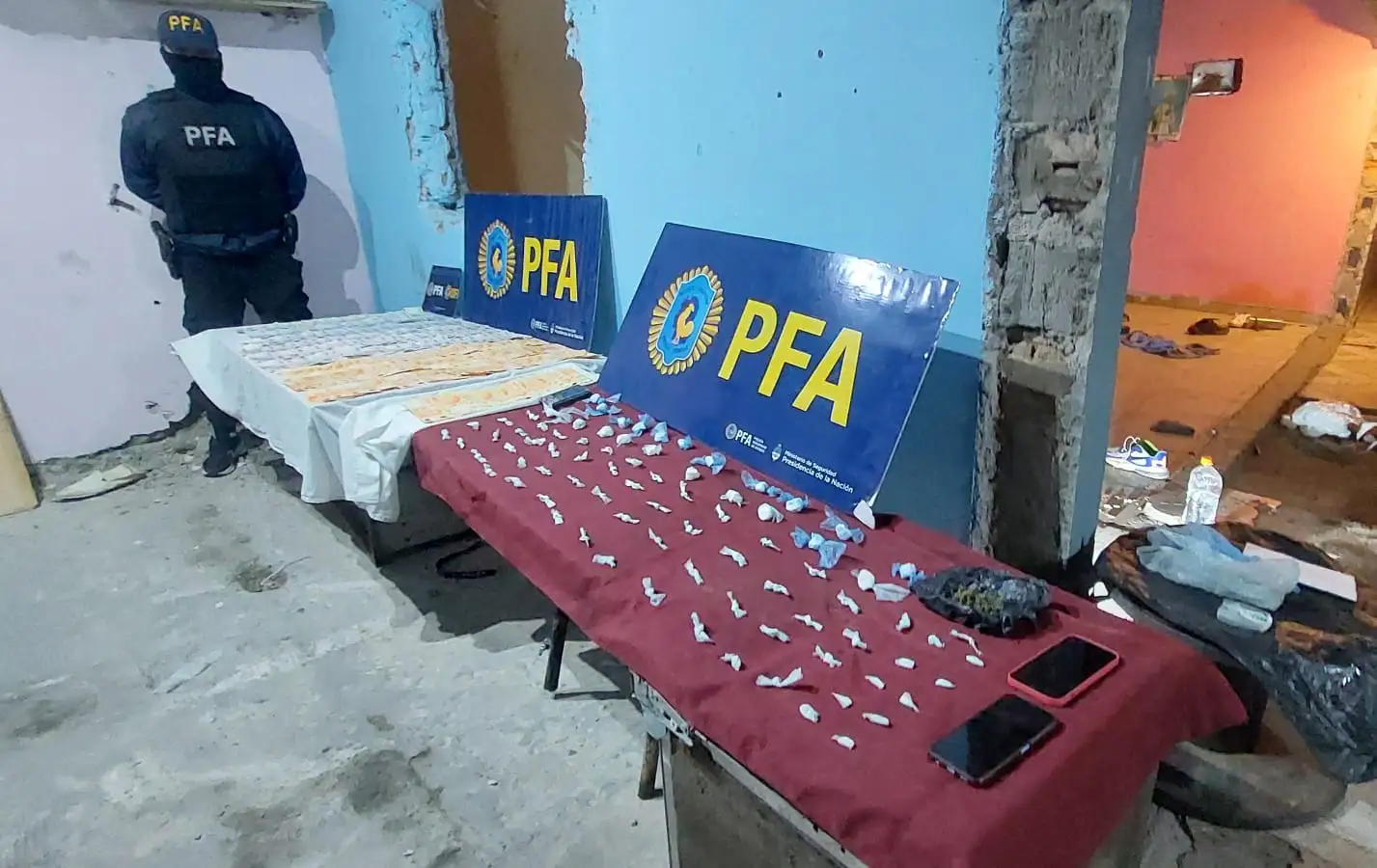 Los elementos secuestrados por la PFA.