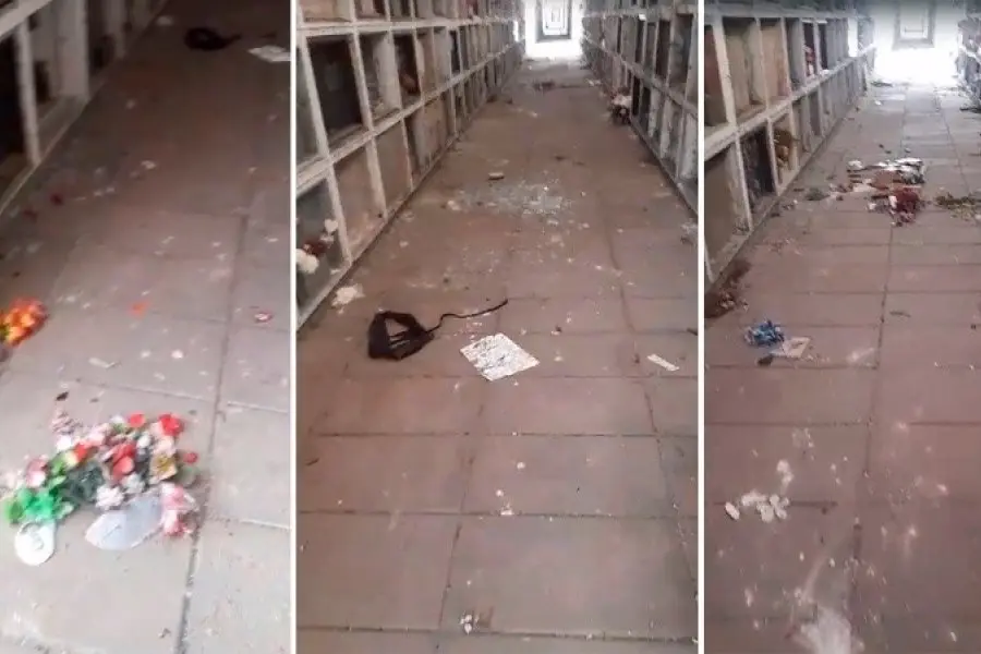 Fue a visitar la tumba de su abuelo y se encontró con importantes destrozos en el cementerio La Piedad de Rosario