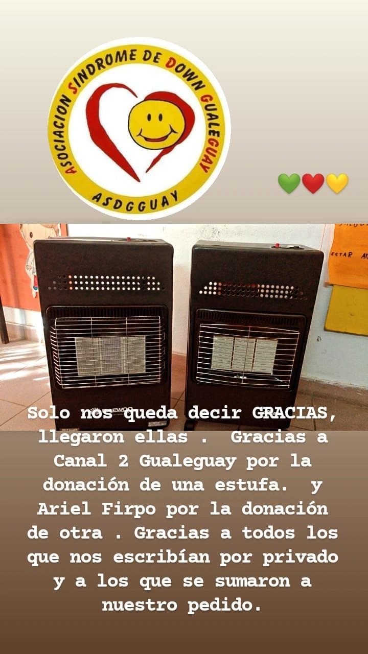 ASDGGUAY recibió dos estufas