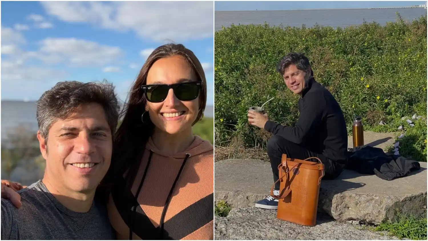 "No necesito más, ni menos": Kicillof bajó un cambio y metió una tarde de mates con su esposa Soledad en Punta Lara