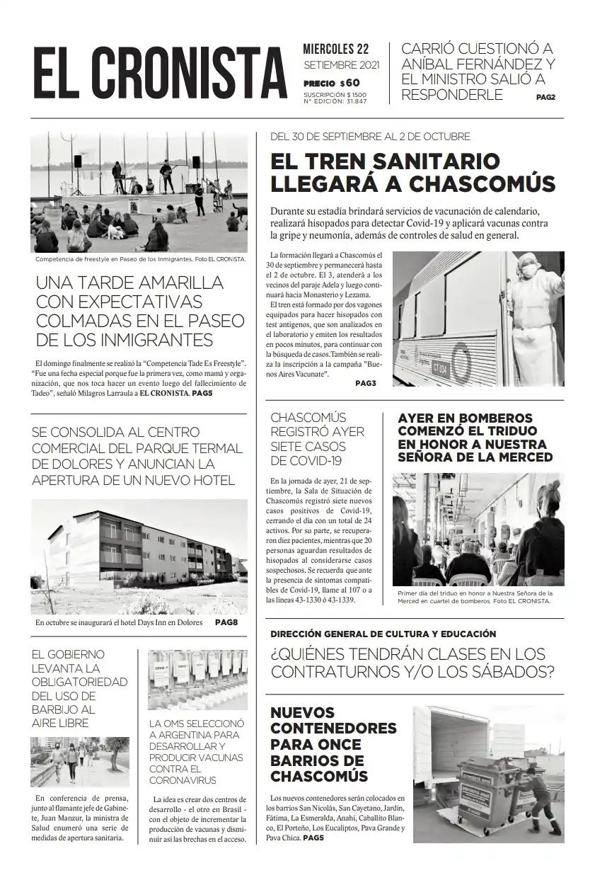 Tapa 22 setiembre 2021