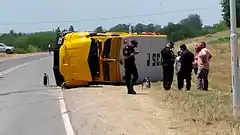 Volcó un camión de caudales y sus ocupantes resultaron con lesiones