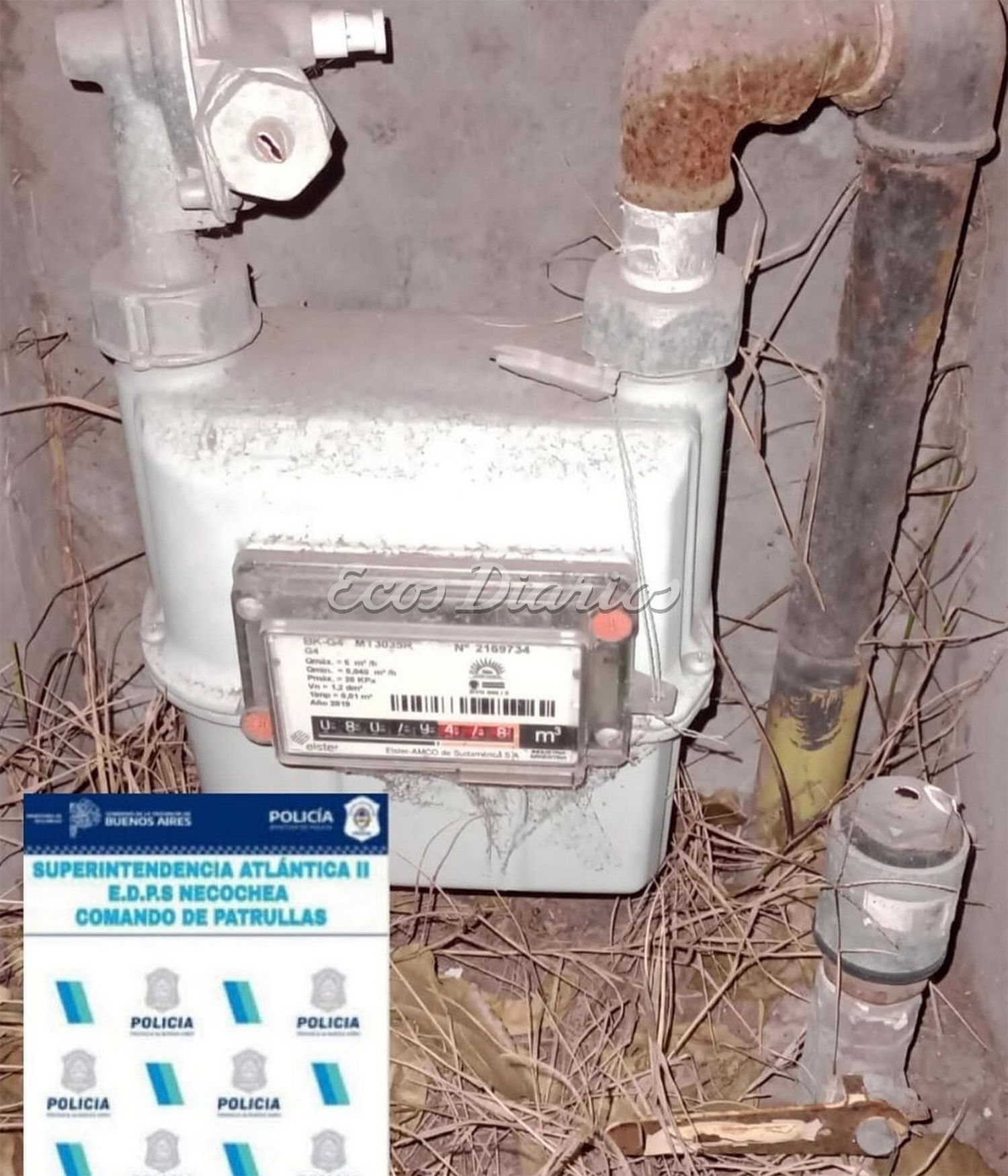 Los atraparon tras robar caños de cobre de medidores de gas