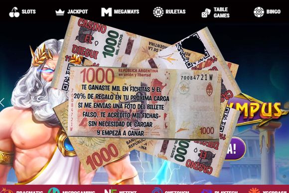 Impunidad total: reparten publicidad de apuestas ilegales con falsos billetes de mil pesos para apostar
