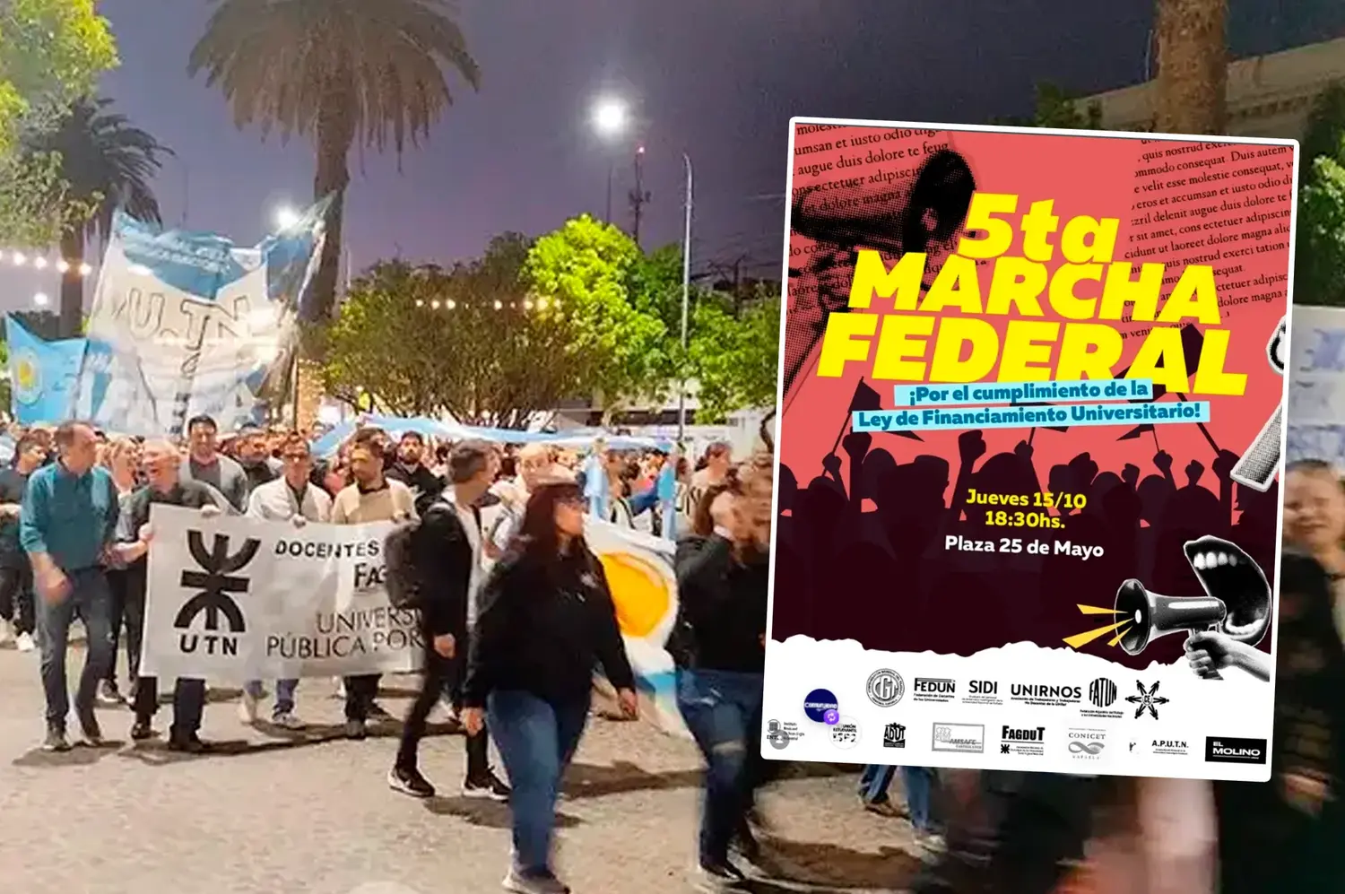 Convocaron a una nueva Marcha Federal Universitaria en Rafaela “por la educación, la soberanía y la democracia”