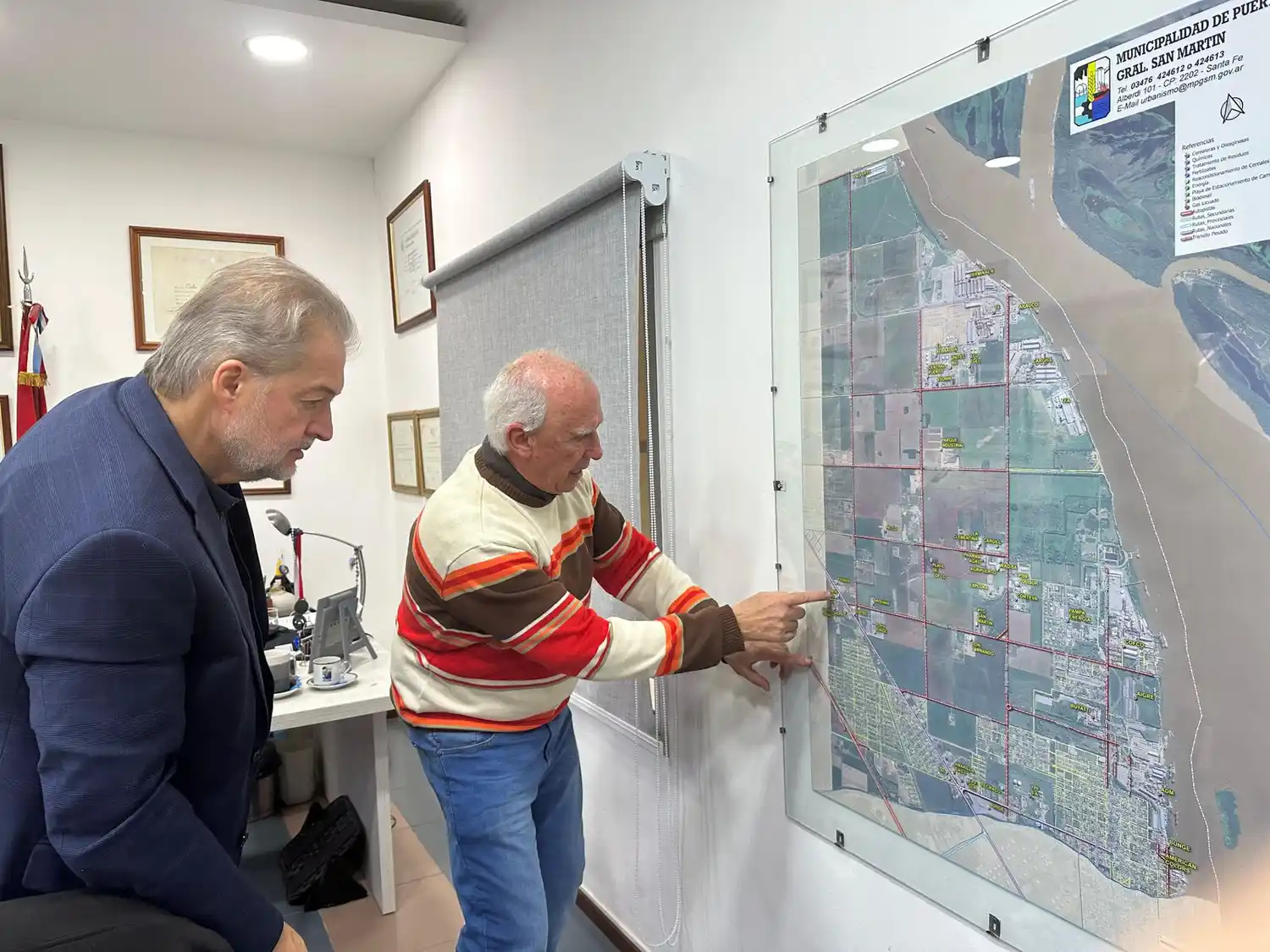 Mirabella en  Puerto General San Martín se reunió con el intendente Carlos De Grandis