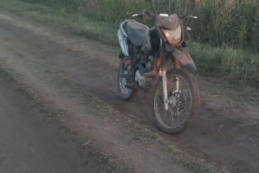 Un menor de edad en moto chocó contra un vacuno en un camino rural