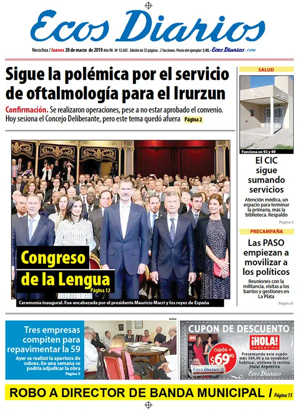 Tapa del 28 de marzo de 2019