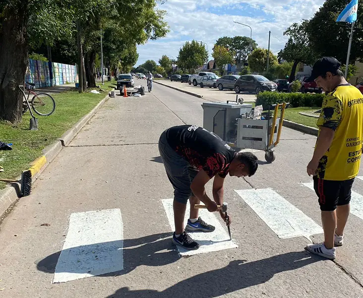 Trabajo en sendas peatonales