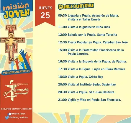 La Cruz de San Damián bendecida por el Papa Francisco llegará a Gualeguaychú