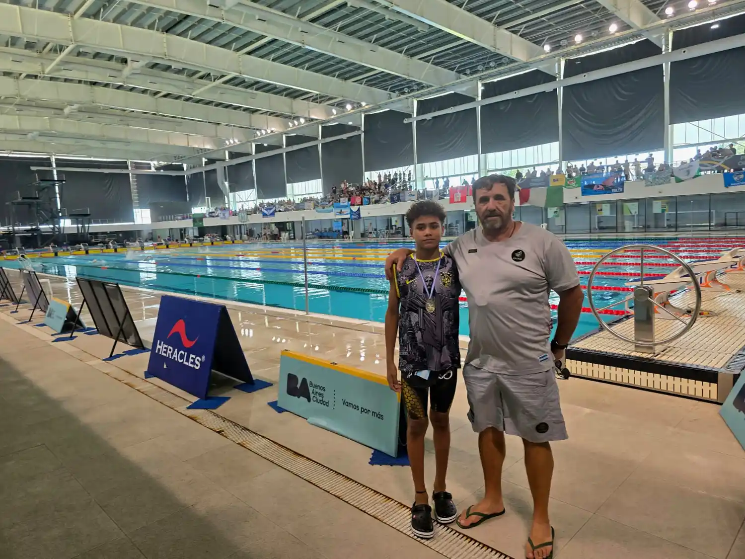 Guillermo junto al profesor Aníbal Gaviglio