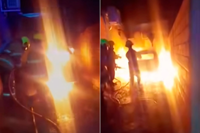 Paraná: un auto se incendió en el patio de una vivienda