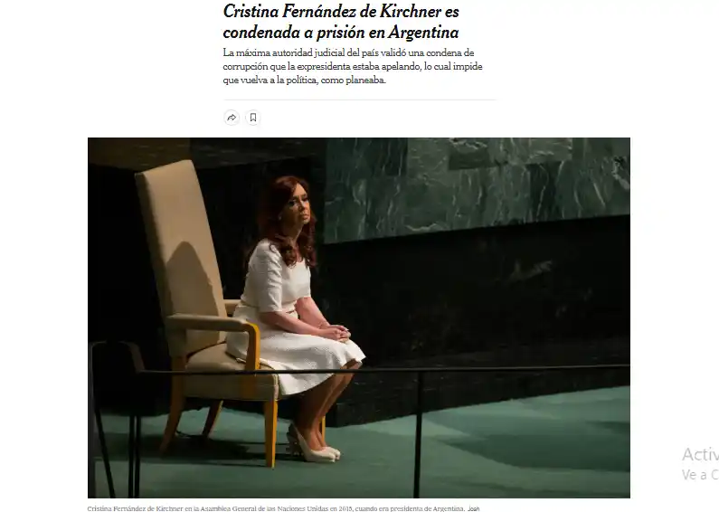 cristina kirchner diarios del mundo