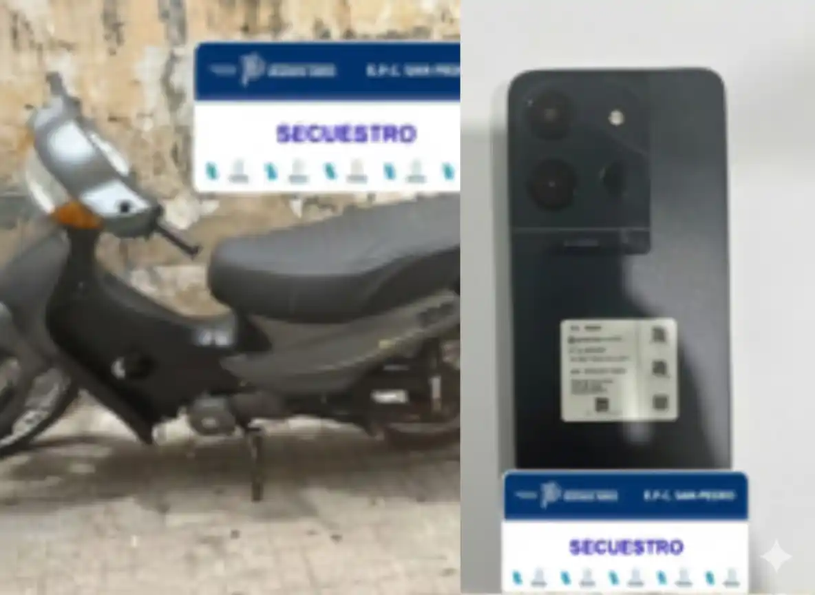 motocicleta y celular recuperados tras robo en La Providencia