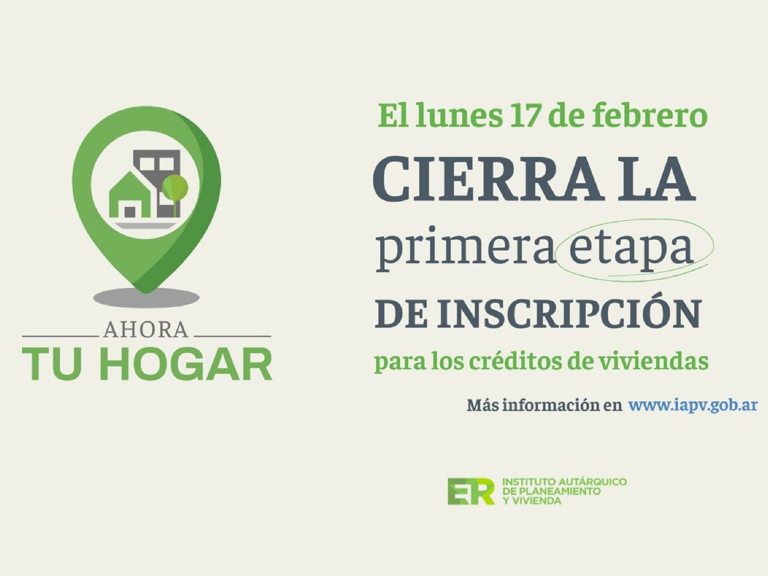 Ahora Tu Hogar: El lunes finaliza la primera etapa de inscripción para los créditos