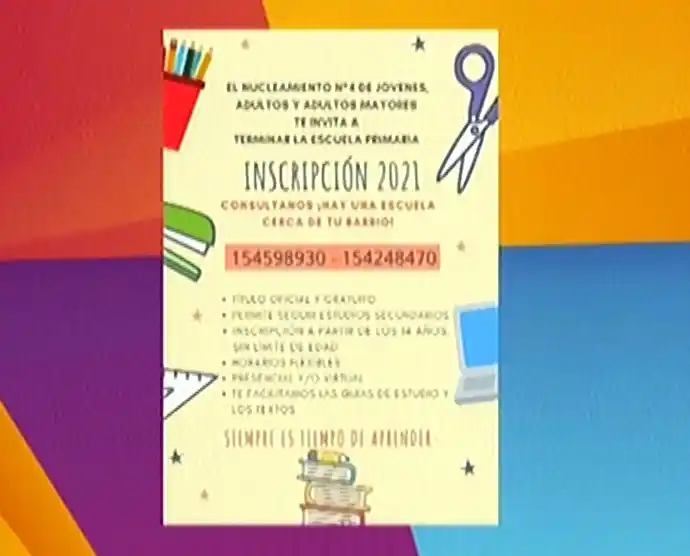 El nucleamiento nº 4 abrió las inscripciones para que adultos puedan terminar el primario