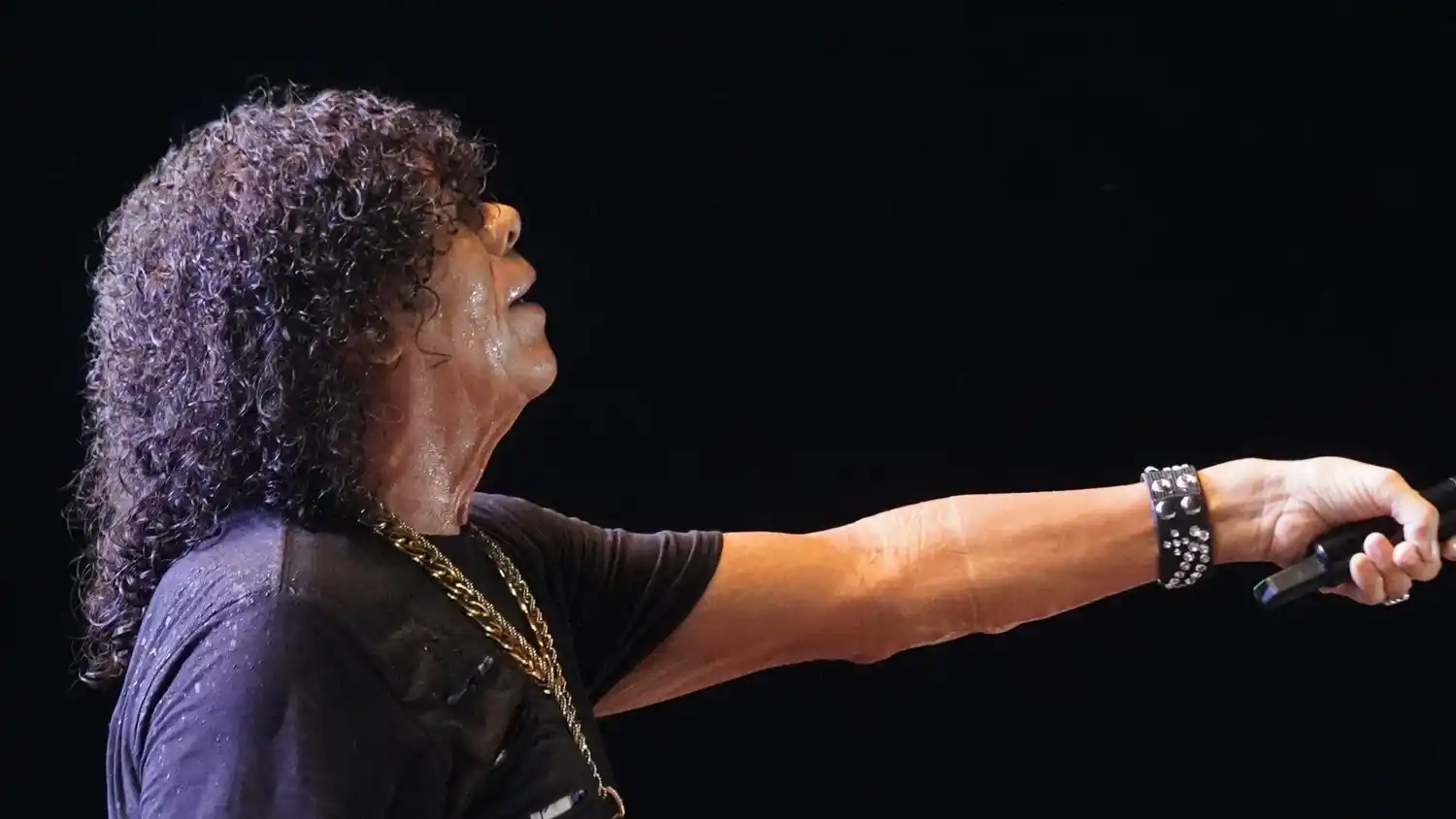 El emblema del cuarteto, Carlos "La Mona" Jiménez en el baile de San Francisco.