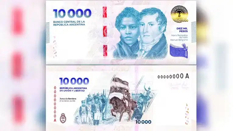 Así son los nuevos billetes de 10.000 pesos que ya están en circulación