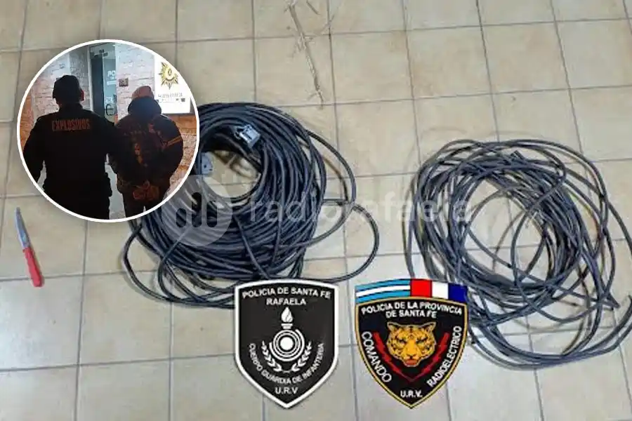 No le importó nada: cuchillo en mano, andaba cortando cables en el parque frente a Jefatura