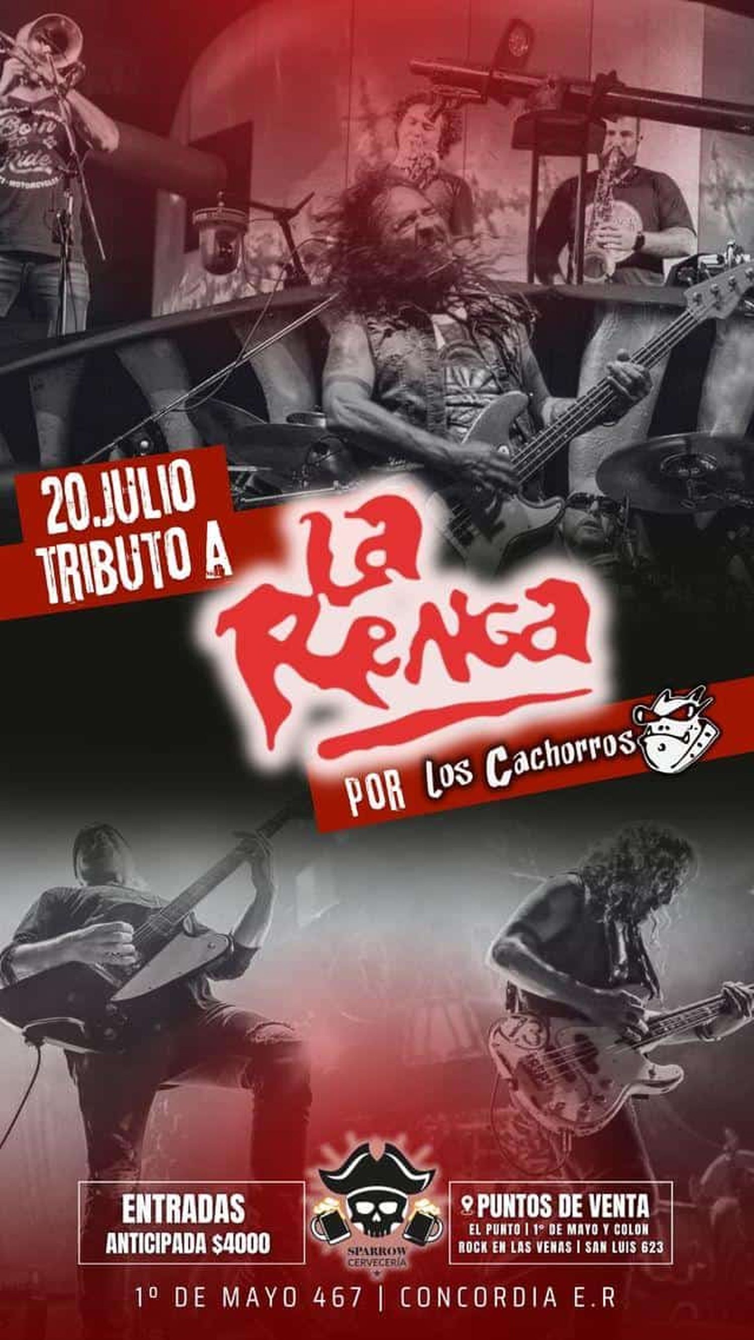 Festejo del Día del Amigo con tributo a La Renga