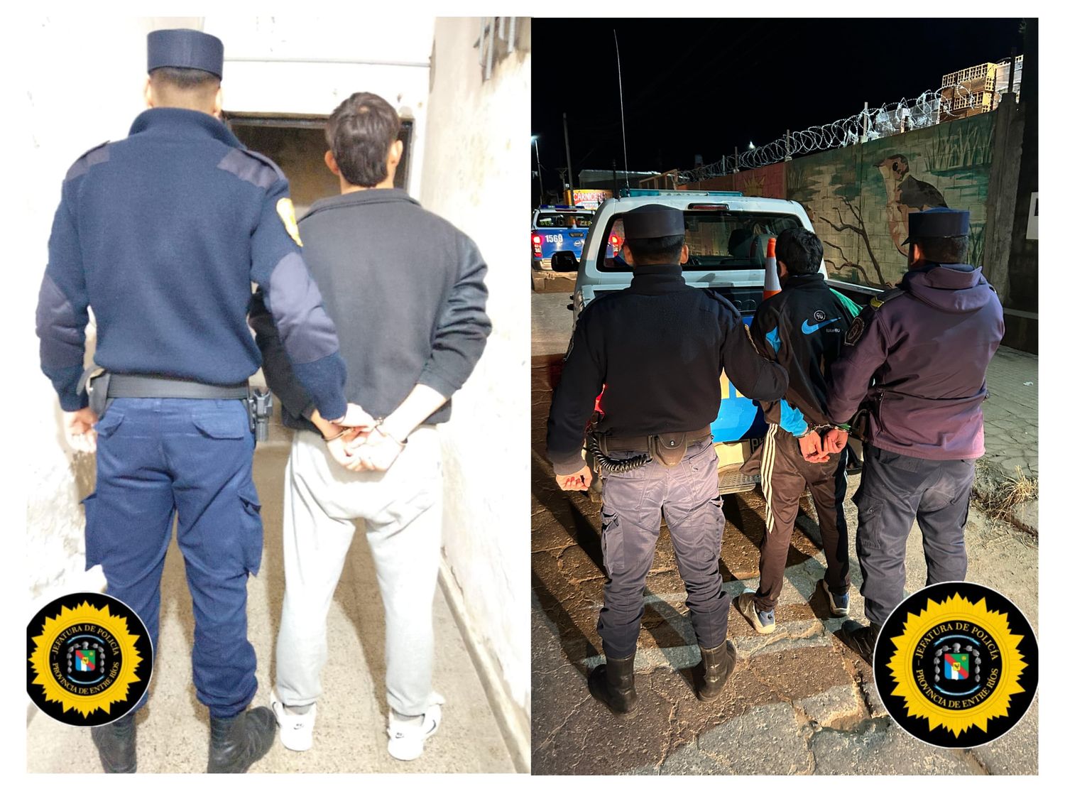 Dos aprehensiones en flagrancia en Diamante tras intervenciones policiales
