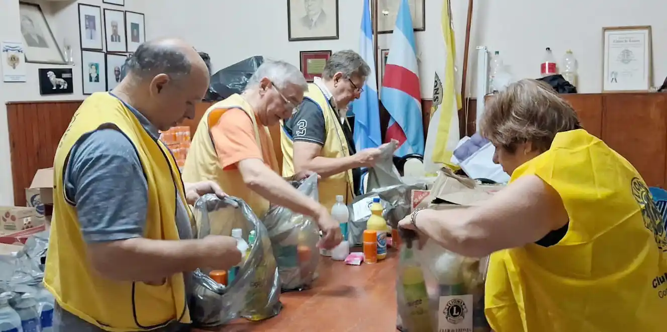 El Club de Leones de Concordia se movilizó para ayudar a las familias afectadas por las inundaciones