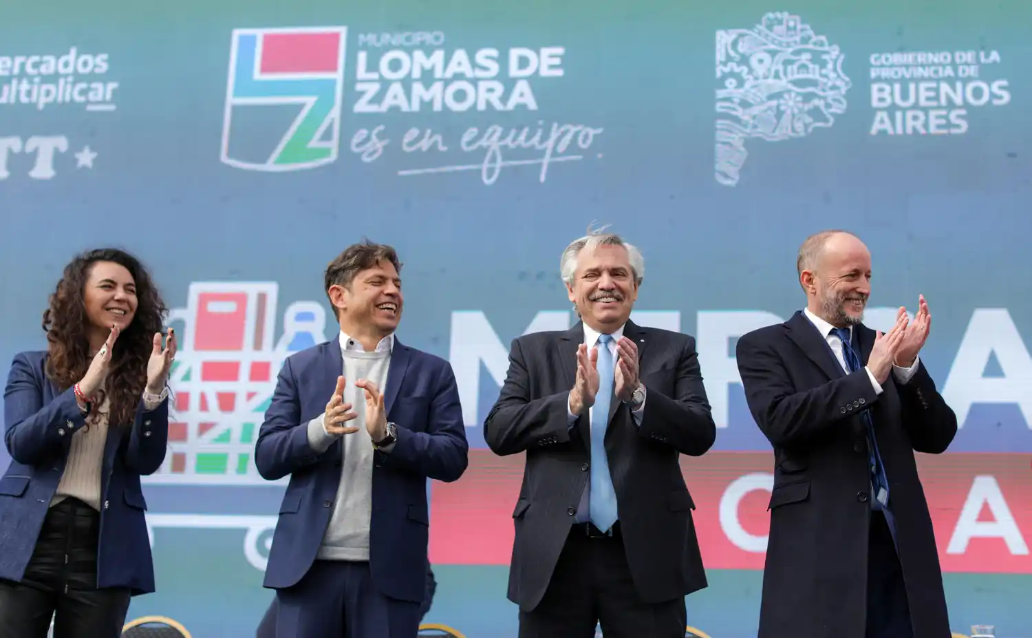Alberto Fernández encabezó el acto de ayer en Lomas de Zamora.
