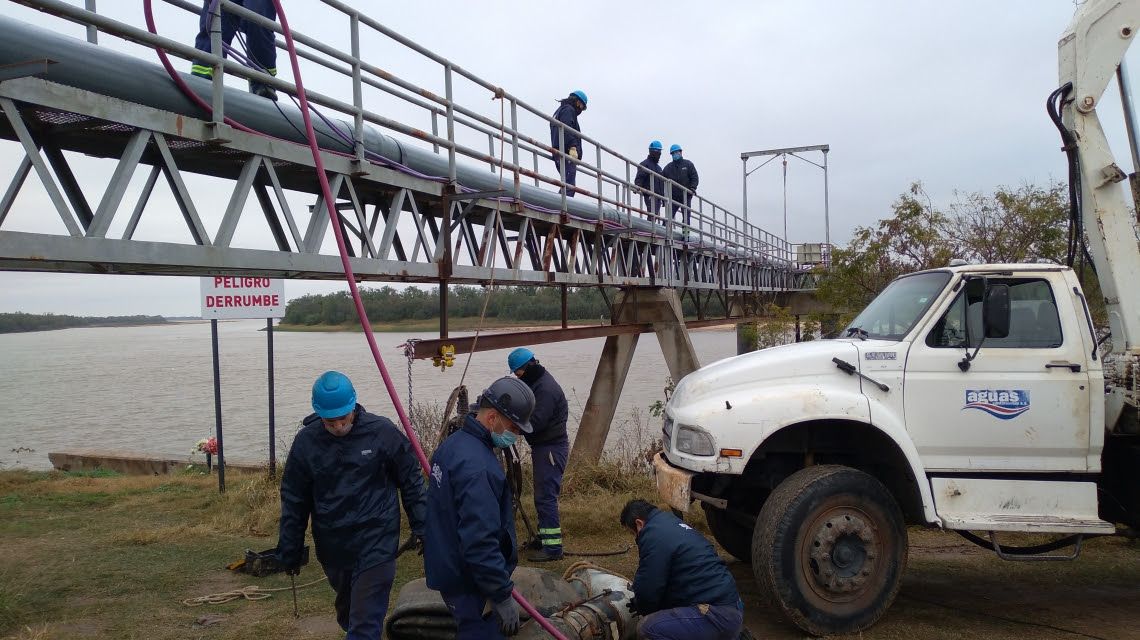 ASSA sumó en Santa Fe una tercera bomba para captar agua en el río Colastiné
