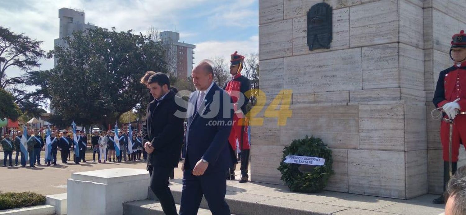 En el acto central sanmartiniano, Perotti y  Chiarella convocaron a la unidad