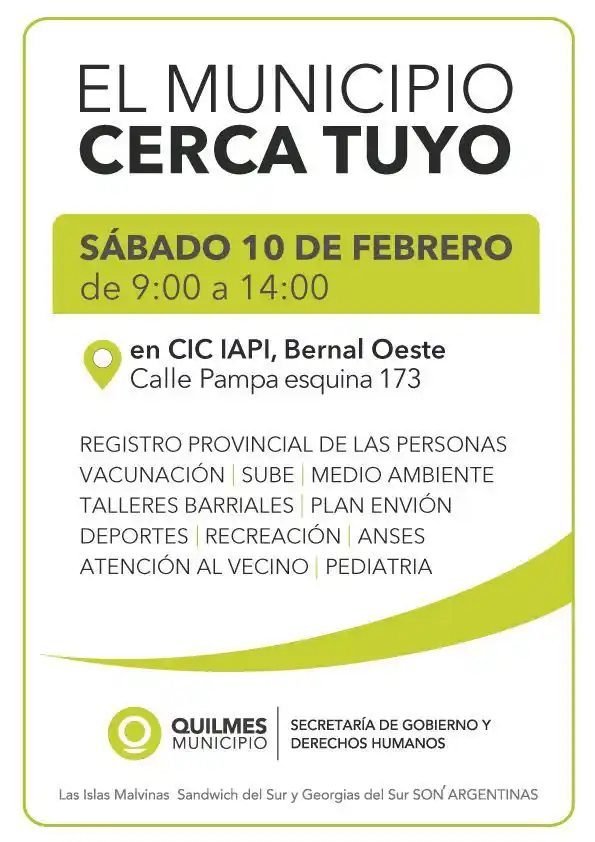 "El municipio cerca tuyo" llega a Bernal Oeste 