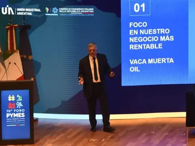 Marín durante su presentación en el X Foro PyMEs Italia-América Latina 2026.