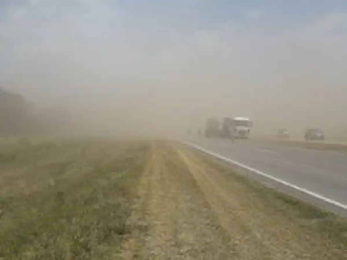 “Había un fuerte viento y mucha  tierra en el aire” dijeron desde  la empresa Mar Chiquita   