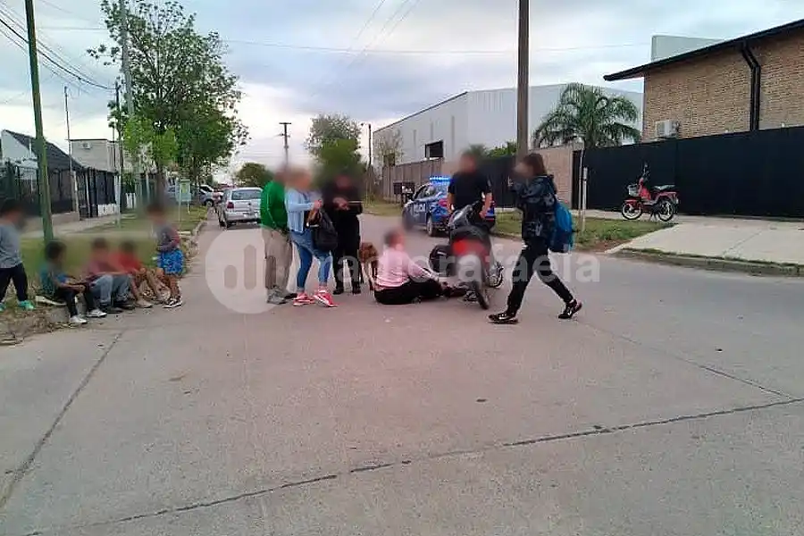 Accidente en el barrio Barranquitas terminó solo en un gran susto