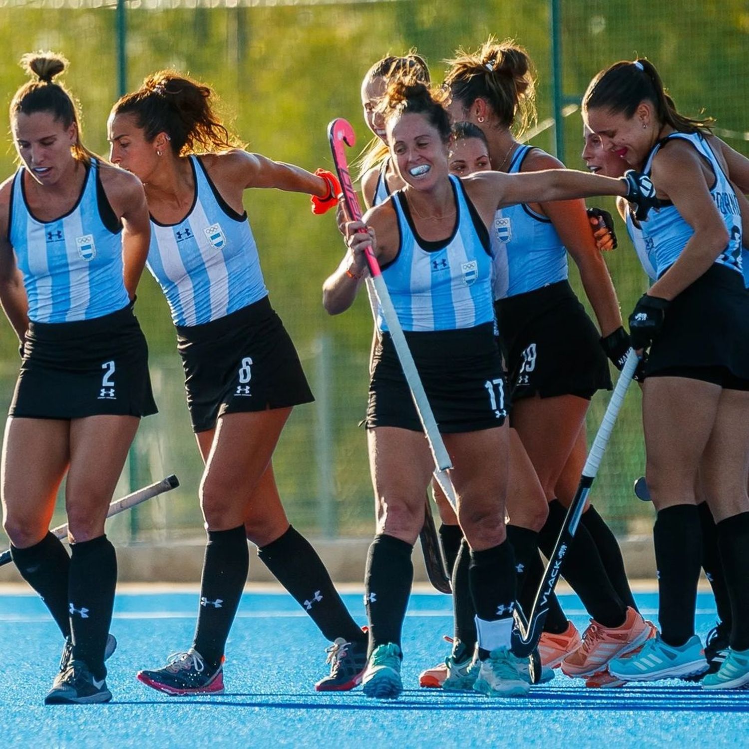 Las Leonas, a puro festejo.